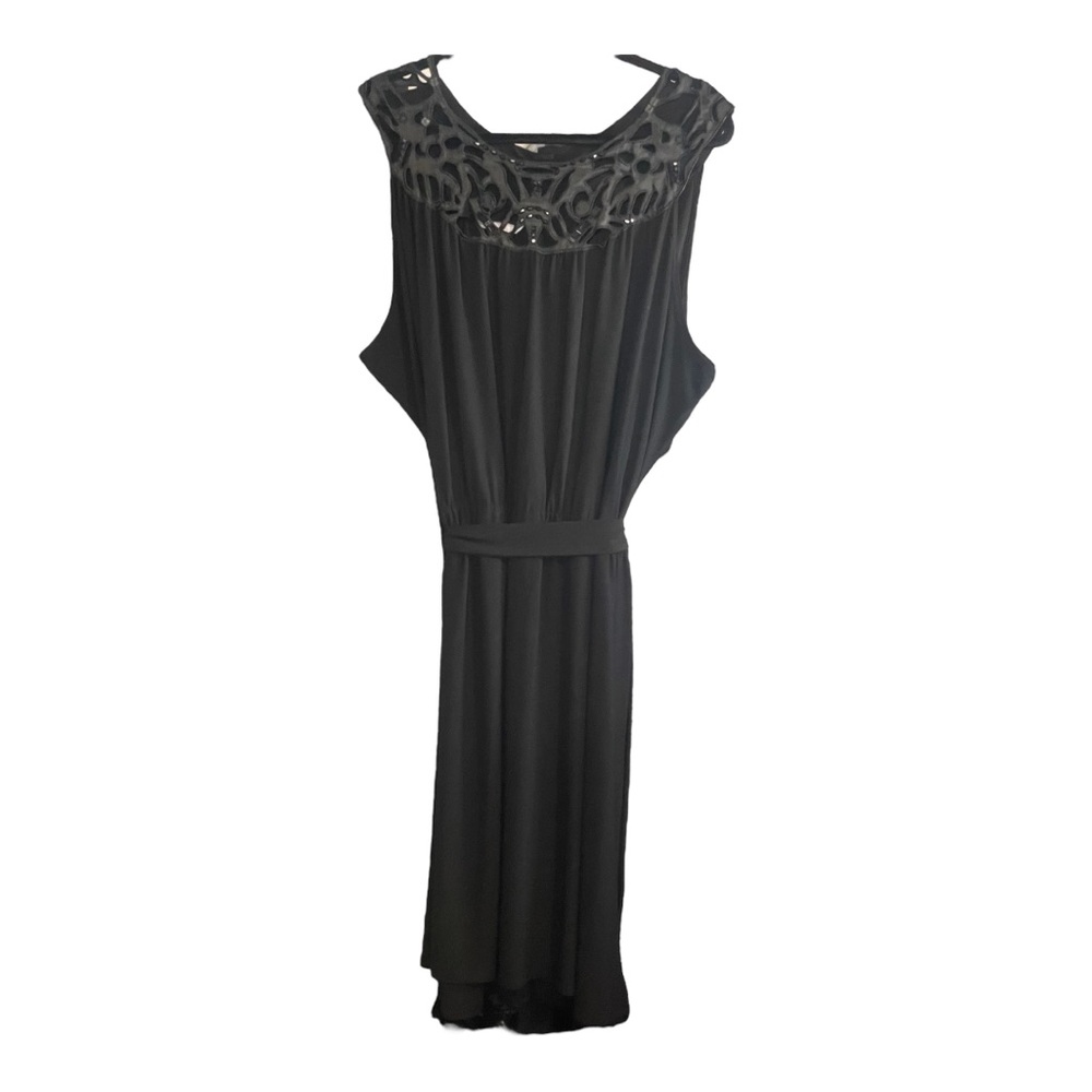 Penningtons Sleeveless Beaded Cut Out Little Black Dress Size 4X